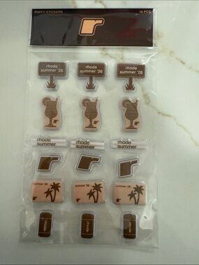 RHODE Pink & Brown Summer '26 Puffy Sticker Sheet